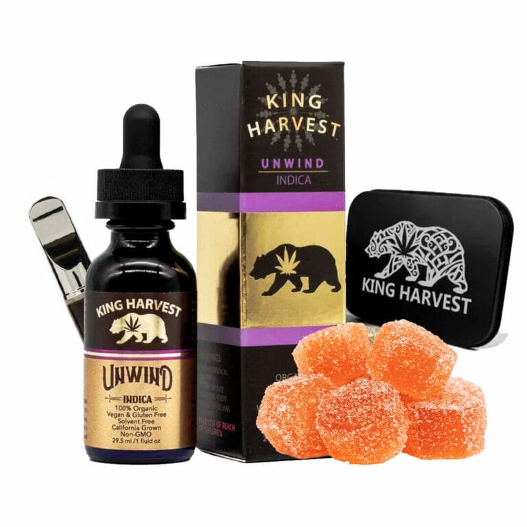 Indica Strain Based Cannabis Edibles, Tinctures and Topicals Combo Pack - King Harvest
